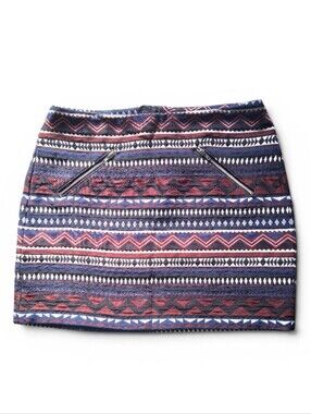H&M Divided Mini Skirt Aztec Design Womens Size 6